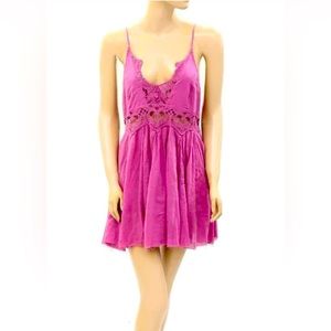 NWOT-Free People Ilektra Slip Mini Dress Lace Cotton XS -fits like med